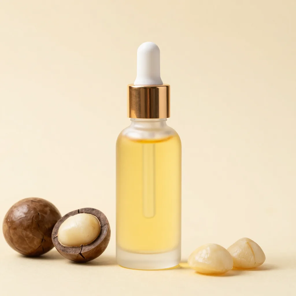 A bottle of pure macadamia face oil